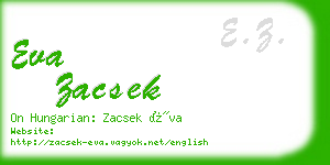 eva zacsek business card